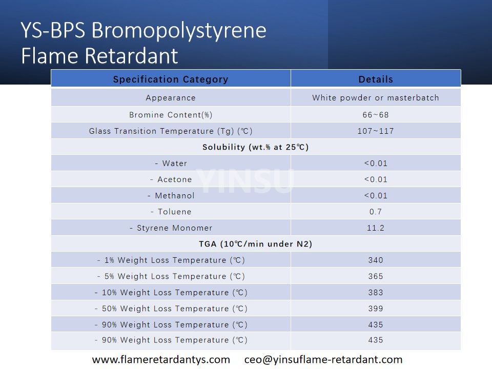 YS-BPS Bromopolystyrene Flame Retardant