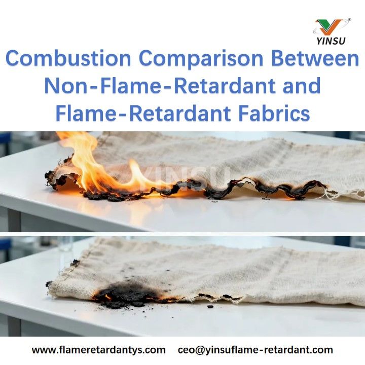 Combustion Comparison Between Non-Flame-Retardant and Flame-Retardant Fabrics