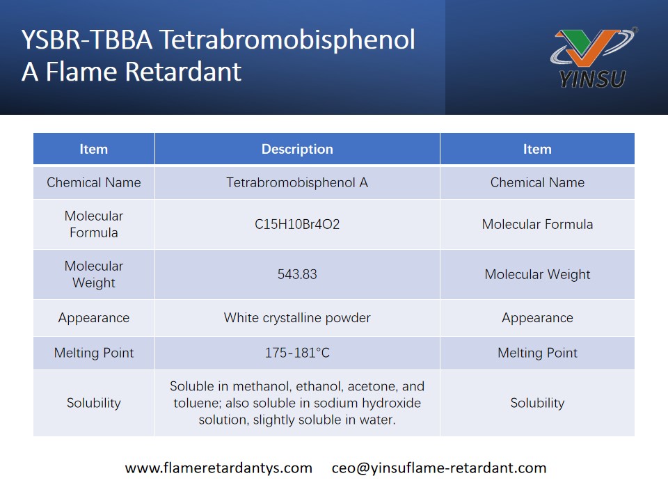 YSBR-TBBA Tetrabromobisphenol A Flame Retardant